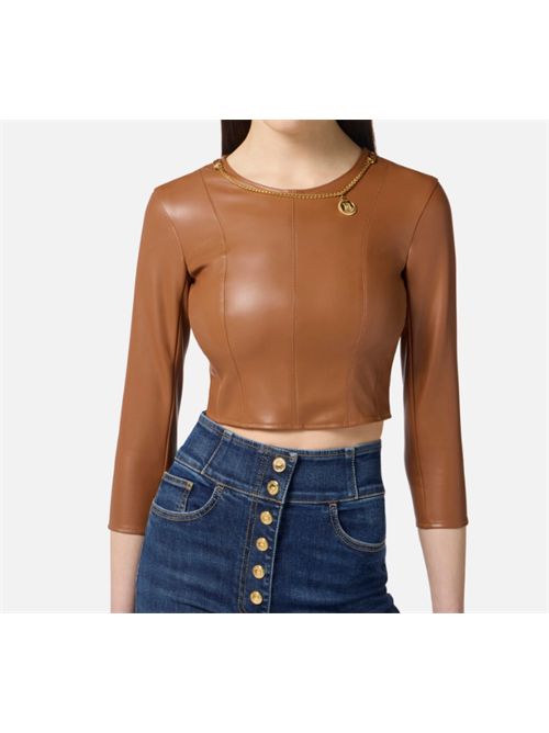 TOP WITH NECLACE AND CHARM ELISABETTA FRANCHI | MD00957E2EC1 Brown Sugar